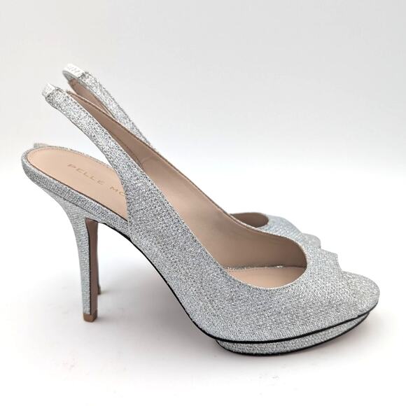 Pelle Moda Rima Metallic Sling Back Pump Women's Silver Size US9M EU40 - Picture 3 of 8